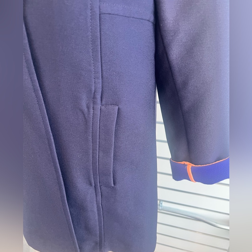 Anthropologie Navy Pea Coat - Women’s Purple & Orange Accents - NWT - Picture 6 of 16